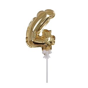 Y Шар самодув Цифра 4 Gold 18см