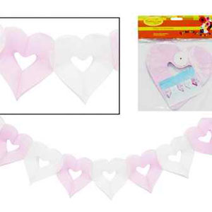 Q Бум укр Гирлянда Сердечки 18*17см 4м бело-розовая G20052