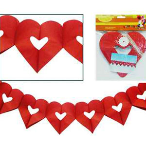 Q Бум укр Гирлянда Сердечки 18*17см 4м красная G20052
