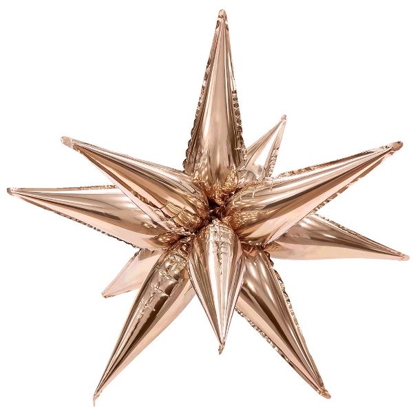 AU Звезда Составная 3D Розовое Золото 41”/105 см шар фольга