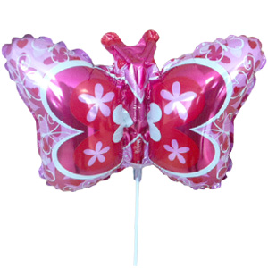 FM Мини Фигура гр.4 И-227 Бабочка розовая шар фольга ( Flexmetal S.L., Испания )
