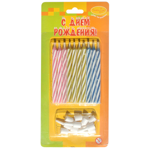 MC Свечи Магические 10шт с держателями 6см