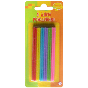 MC Свечи Коктейльные-мини с блестками ассорти  36шт