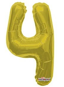 K Фигура Цифра 4 золото 14/35см шар фольга