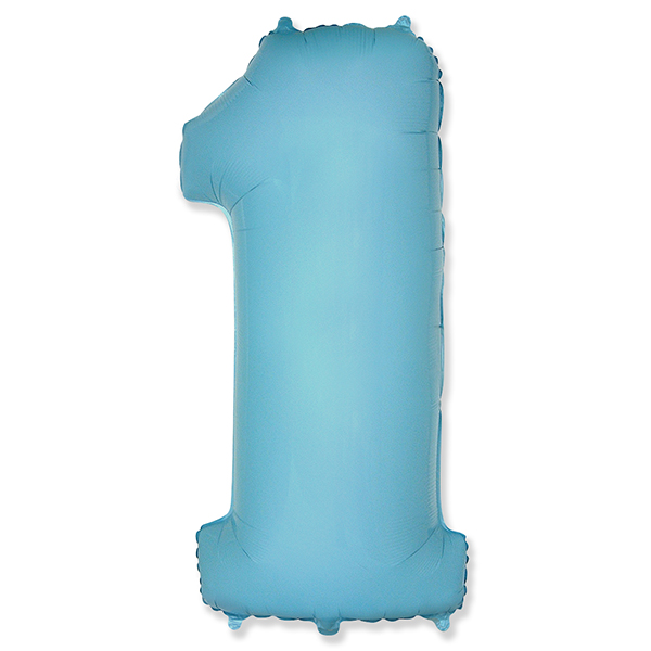 FM Фигура Цифра 1 Пастель LIGHT BLUE 40/102см шар фольга ( Flexmetal S.L., Испания )