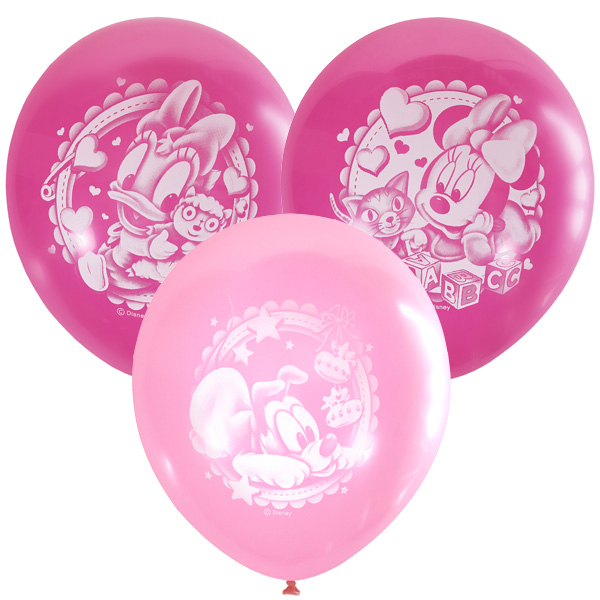M 12/30см Пастель+Декоратор (растр) 2 ст. рис Дисней Малышка 25шт шар латекс ( Latex Occidental, Мексика )
