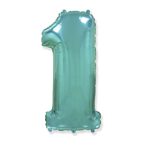 FM Фигура Цифра 1 Tiffany 40/102см шар фольга ( Flexmetal S.L., Испания ) ( CHINA-BASE NINGBO, Китай )