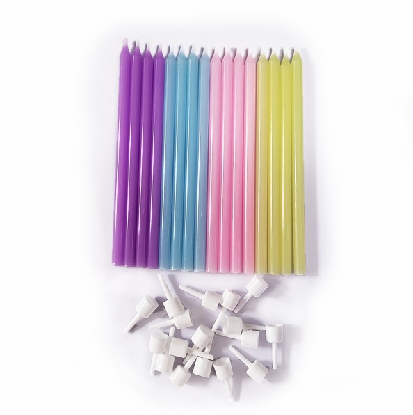 MС Свечи Macaroons с держателями 16шт 10см