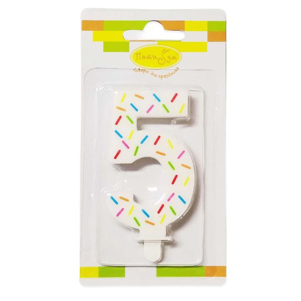 MС Свеча Цифра 5 Искры 7,5см