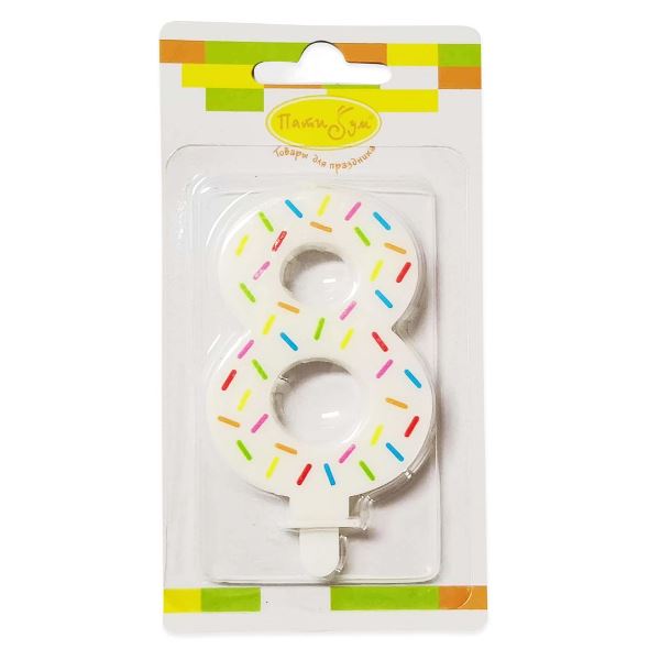 MС Свеча Цифра 8 Искры 7,5см