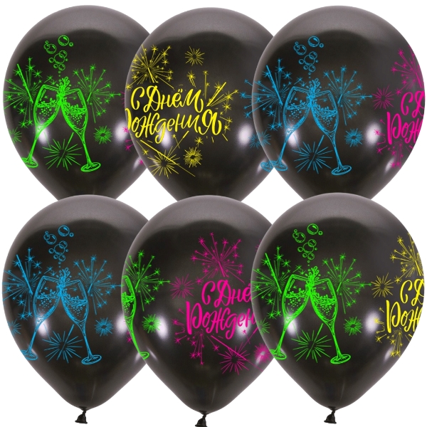 MP 12/30см Декоратор (шелк) 4 ст. рис. СДР Неон 25шт шар латекс