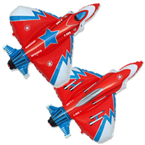FM Фигура гр.4  И-212 Истребитель красный 72 см х 45 см шар фольга ( Flexmetal S.L., Испания )