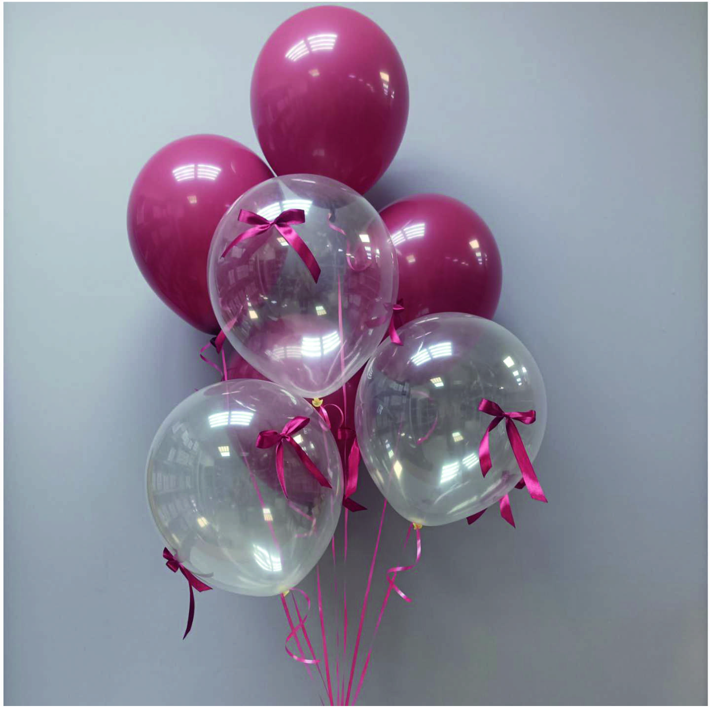 Сeт 11 Бордо.  Все шары наполнены гелием.