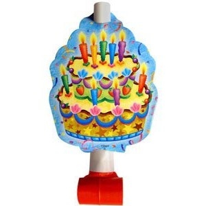 F Язычок-гудок с карточкой Праздничный торт 6шт