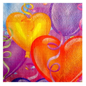 Коллекции Праздничной одноразовой посуды, колпачки, язычки-гудки. Коллекции одноразовой посуды. F 33см X 33см Салфетки  Праздничное настроени