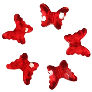 Q Декоративные бусины Бабочки красные 2,3x1,8см  20шт