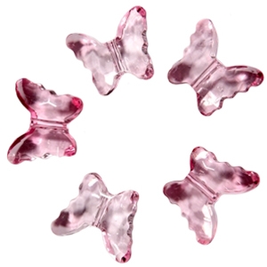 Q Декоративные бусины Бабочки розовые 2,3x1,8см  20шт