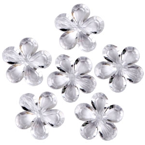 Q Декоративные бусины Цветы прозрачные 2,1см 20шт