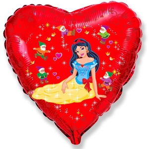 воздушные шары, шары из фольги, FM Сердце И-237 Белоснежка и семь Гномов 18/45см
