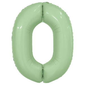 AU Фигура Цифра 0 Slim Олива 40/102см шар фольга