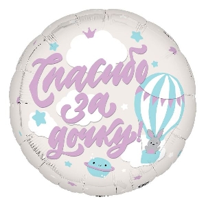 AU Круг 422 Спасибо за дочку, Зайка 18/45см шар фольга