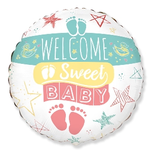 FM Круг И-465 Добро пожаловать, малыш 18/45см шар фольга