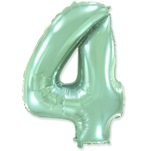 FM Фигура Цифра 4 Пастель Mint 40/102см шар фольга