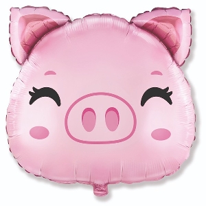 FM Мини Фигура И-503 Голова, Поросенок 20см X 20см шар фольга