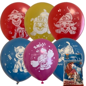 M 12/30см Набор шаров Щенячий Патруль ассорти рис. 5шт