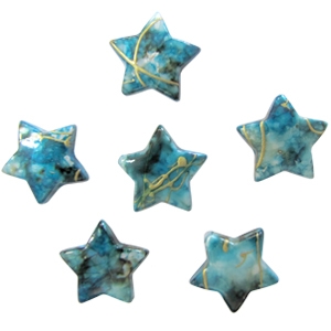 Q Декоративные бусины Звезды бирюзовые 2.3х1.8см 20шт