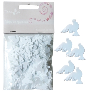 Свадебные аксессуары, Q Конфетти пластиковое Голуби 14гр