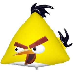 фигурные шарики из фольги, шары для детей, Фигурный шарик из фольги Angry Birds Желтая птица 56см х 62см