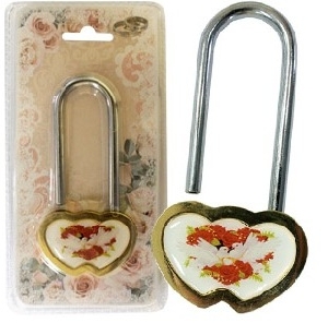 Свадебные аксессуары, LC Замок свадебный одноразовый с цветной вставкой