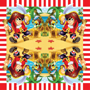 Коллекции Праздничной одноразовой посуды, колпачки, язычки-гудки. Коллекции одноразовой посуды. F 33см X 33см Салфетки Веселый Пират 12шт