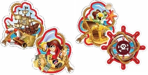 Бумажные фигуры и гирлянды, F Подвеска бумажная Веселый Пират-спираль 16см 4шт