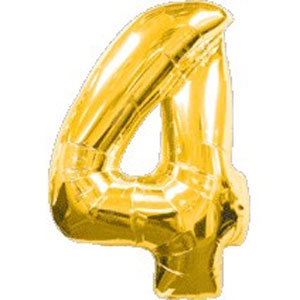 Фигура Цифра 4 золото 40/102см шар фольга