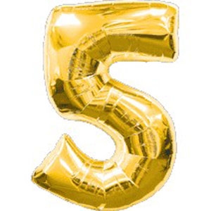 Фигура Цифра 5 золото 40/102см шар фольга