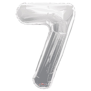 Фигура Цифра 7 серебро 40/102см шар фольга