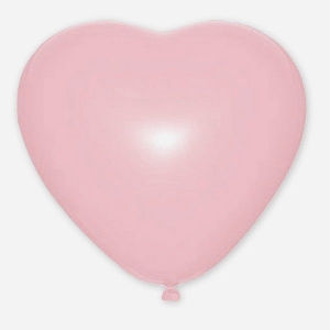 M 15/38см Сердце Пастель PINK 25шт шар латекс