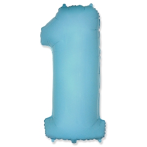 FM Фигура Цифра 1 Пастель LIGHT BLUE 40/102см шар фольга