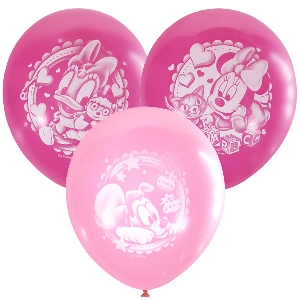 M 12/30см Пастель+Декоратор (растр) 2 ст. рис Дисней Малышка 25шт шар латекс