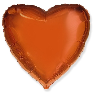 FM Шар фольга Сердце ORANGE 18/45см