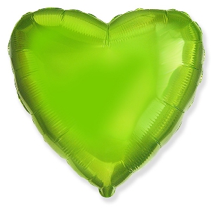 FM Шар фольга Сердце LIME GREEN 18/45см