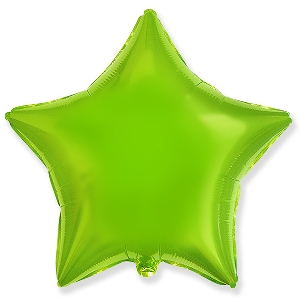 FM Шар фольга Звезда LIME GREEN 18/45см