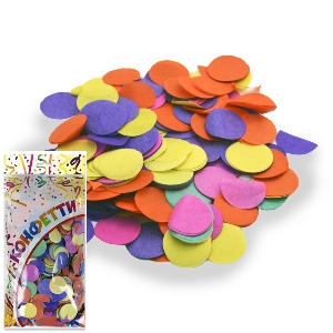 AC Конфетти бумажное Круги ассорти 3см 300гр