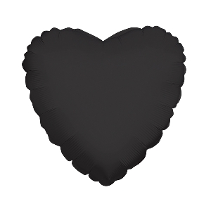 K Сердце BLACK 18/45см шар фольга