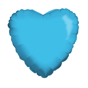 K Сердце METALLIC BLUE 18/45см шар фольга
