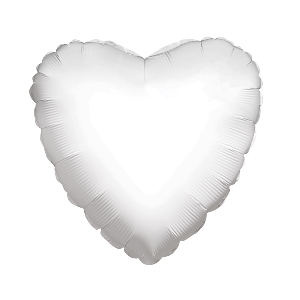 K Сердце WHITE 18/45см шар фольга