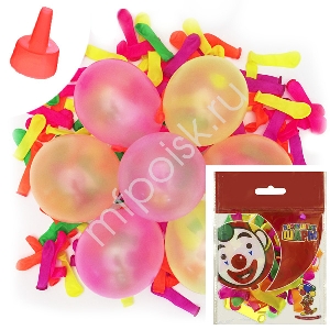 M CS 2/5см Водяные бомбочки неон 100шт + насадка для воды (шар латекс)