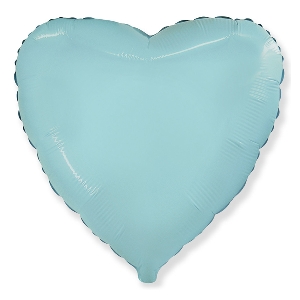 FM Шар фольга Ультра Сердце Пастель LIGHT BLUE  30/76см